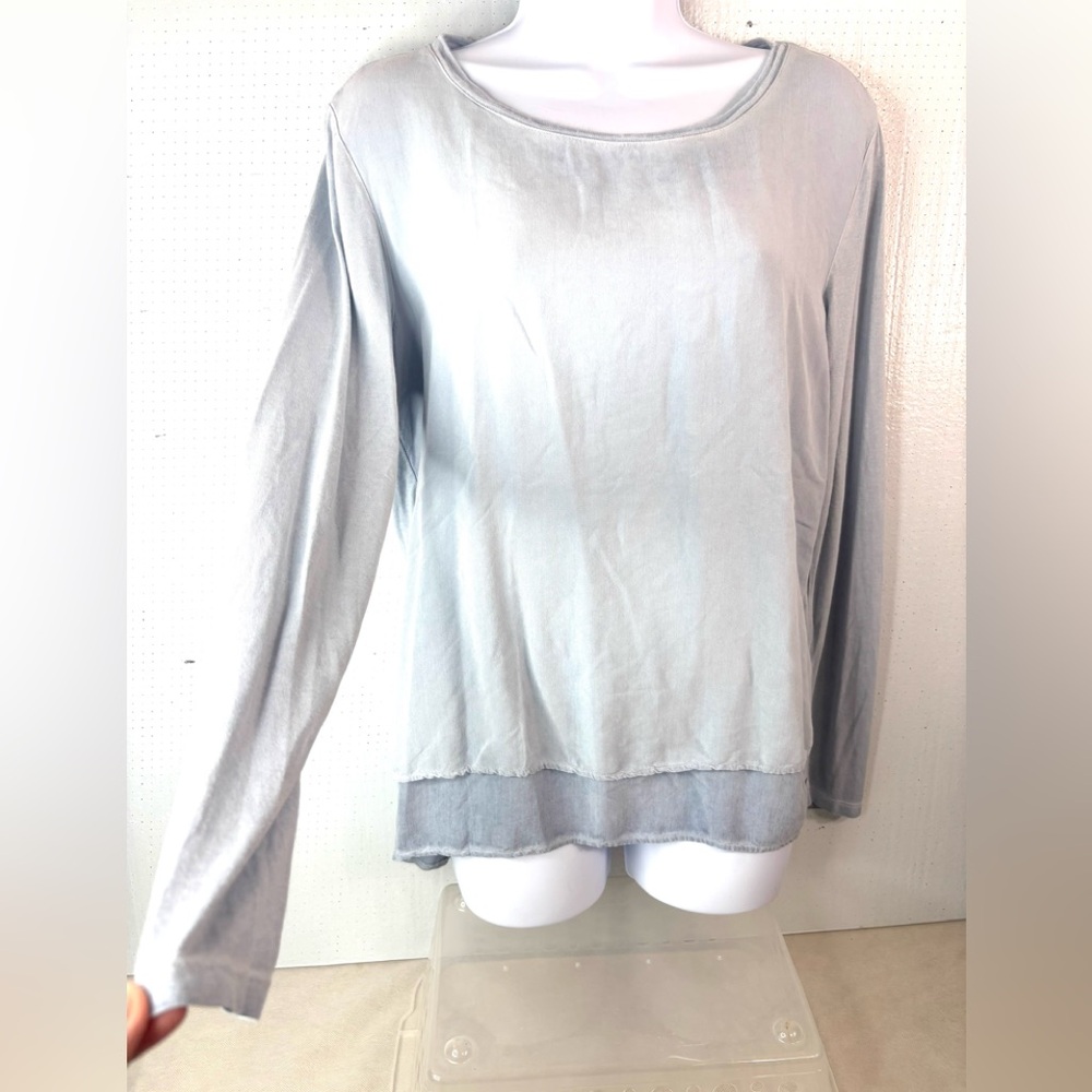 Brax L Minimalist Soft Long Sleeved Cloud Blue Women's Top